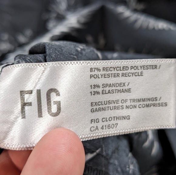 FIG Clothing black floral drawstring waist active dress M - Picture 10 of 11